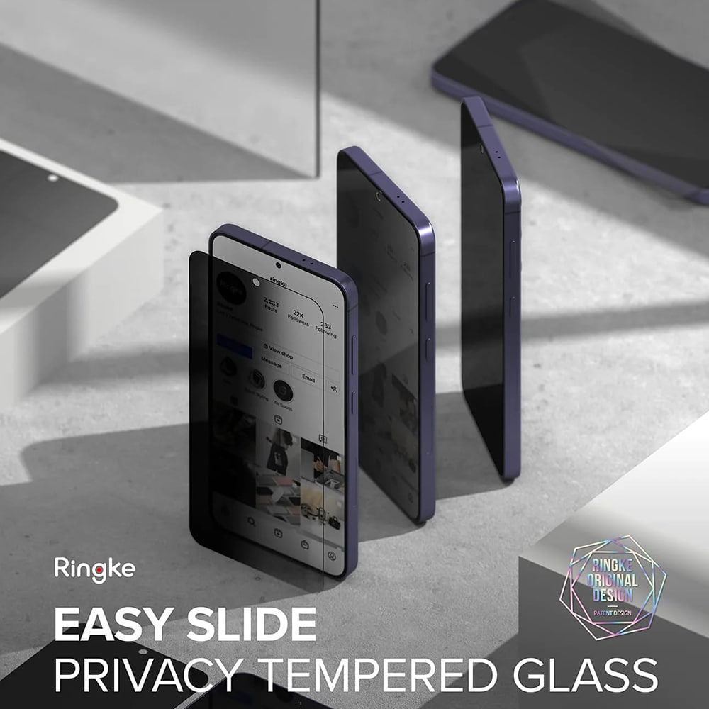 Ringke – Easy Slide kaljeno steklo (2 kosa) za Samsung Galaxy S24 Plus – Privacy