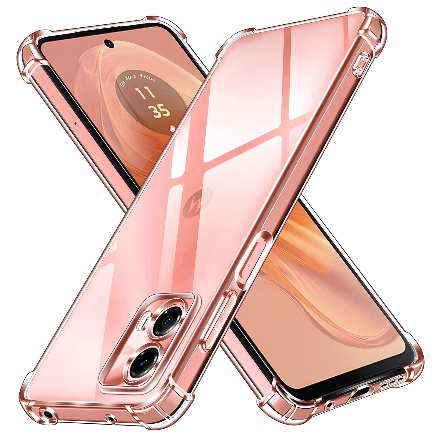Silikonska futrola s ojačanim rubovima za Motorola Moto G04/Moto G04 - Prozirna KP30969