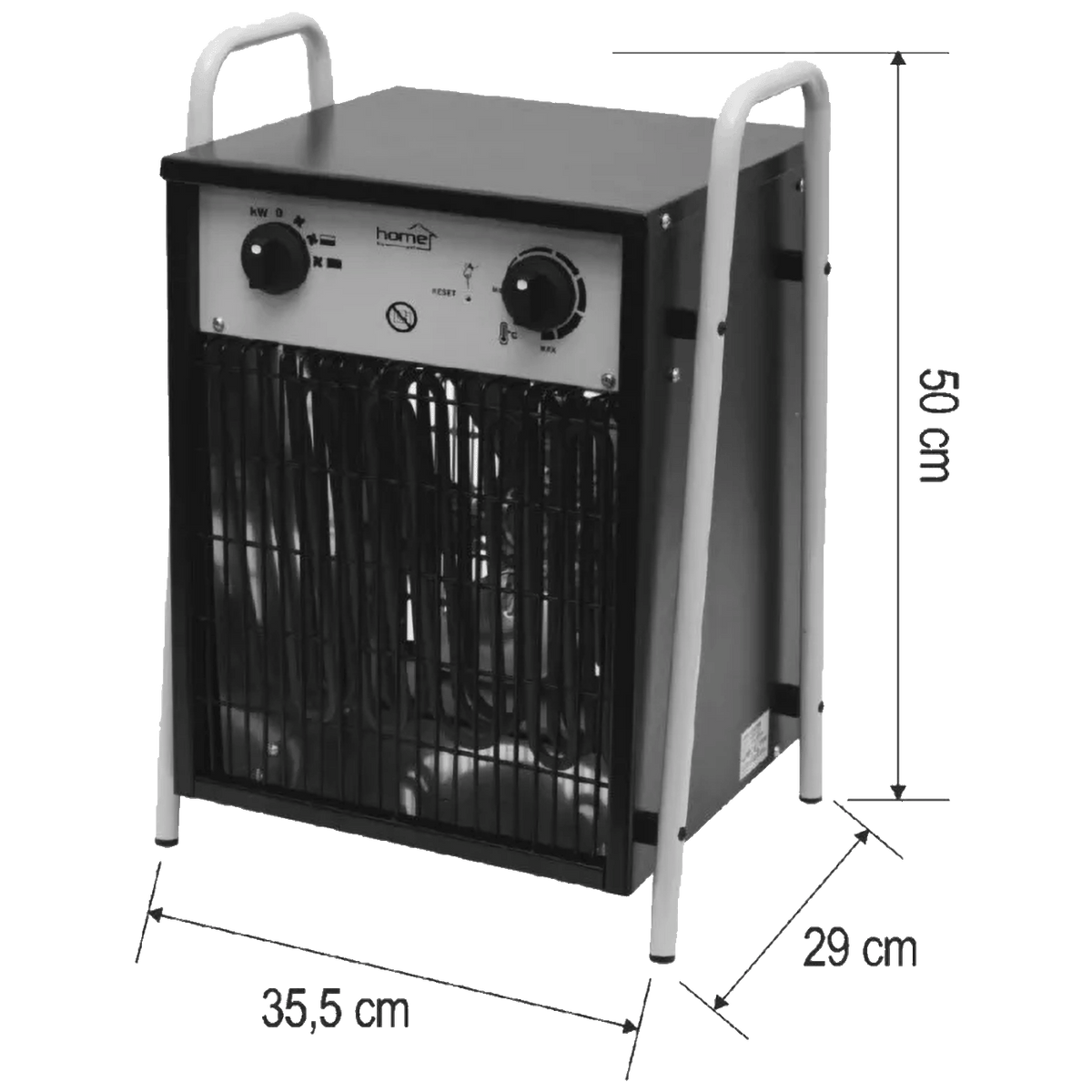 home Grijalica sa ventilatorom, industrijska, 9000W, IPX4 - FKI9