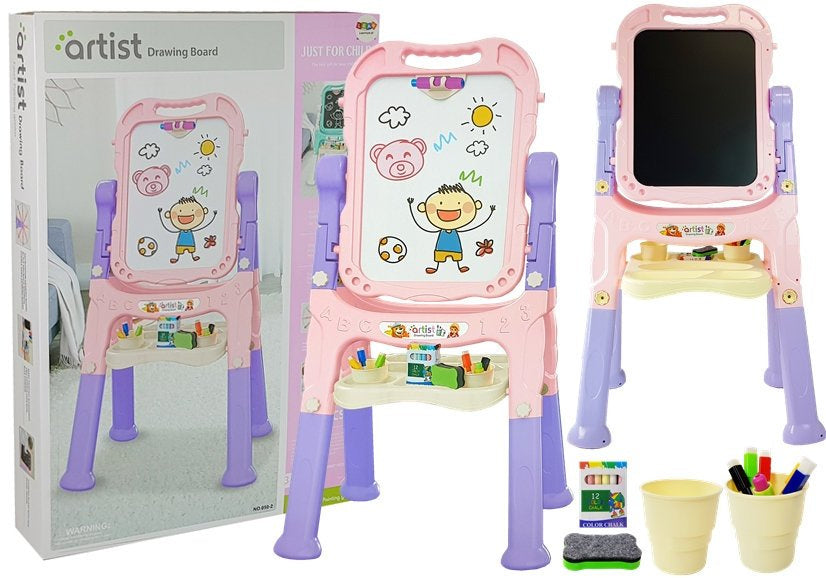 Magnetska ploča s kredom 2u1 - ljubičasto/roza