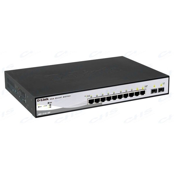 D-Link DGS-1210-10P mrežni prekidač Upravljano L2 Gigabit Ethernet (10/100/1000) Podrška za napajanje putem Etherneta (PoE) 1U Crno