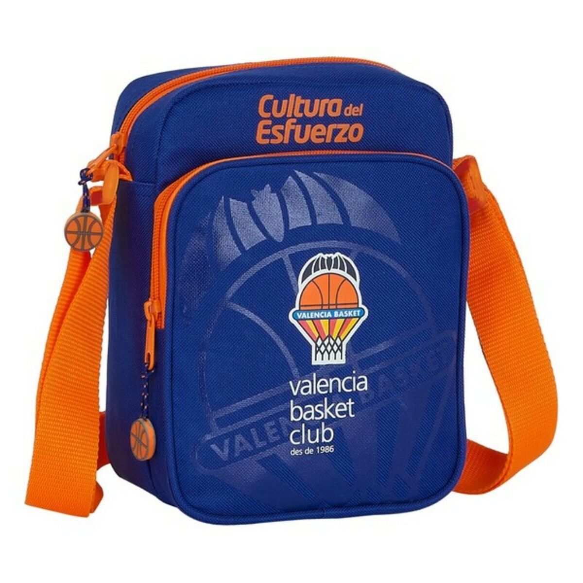 Torba za Rame Valencia Basket M672 Plava Oranžna 16 x 22 x 6 cm