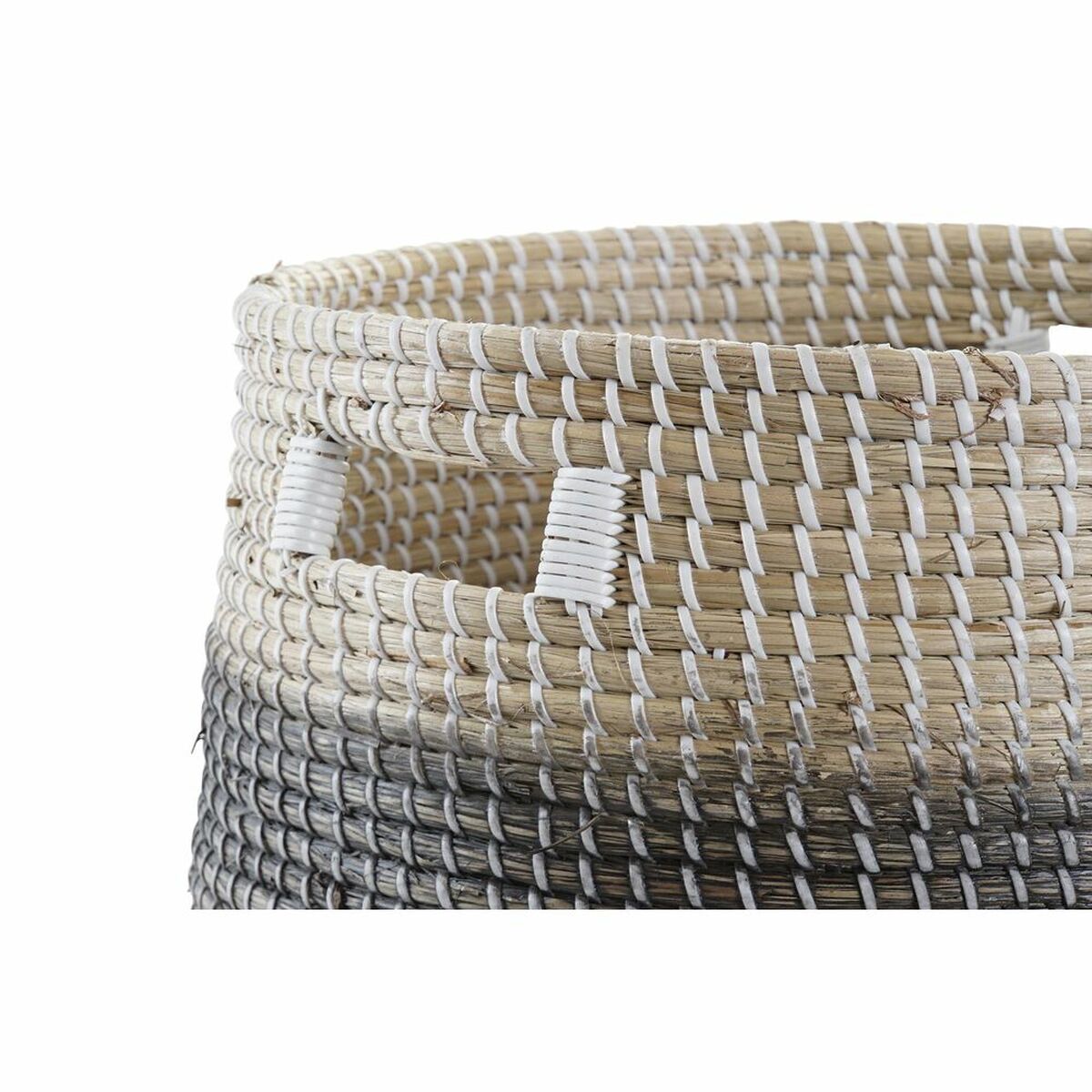 Set košara DKD Home Decor Siva Prirodno Morska trava (3 Dijelovi)