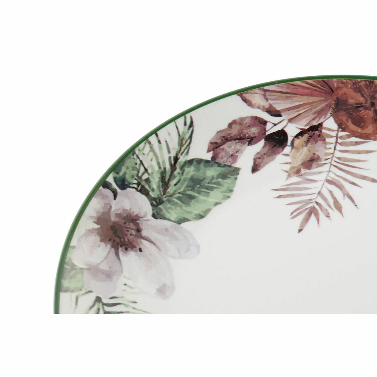 Plakans šķīvis DKD Home Decor Ziedi Porculan (27 x 27 x 2 cm)