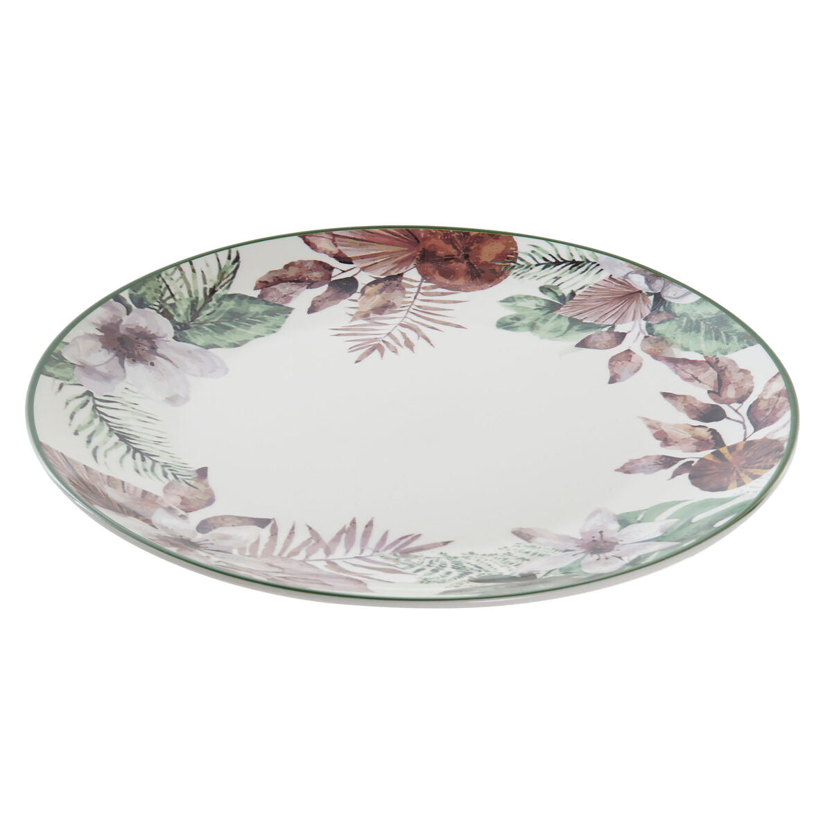 Plakans šķīvis DKD Home Decor Ziedi Porculan (27 x 27 x 2 cm)