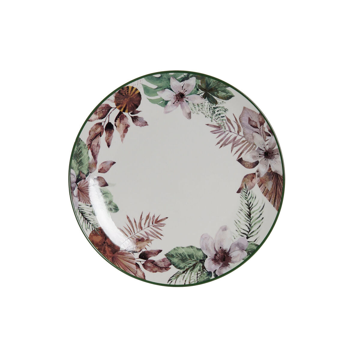 Plakans šķīvis DKD Home Decor Ziedi Porculan (27 x 27 x 2 cm)