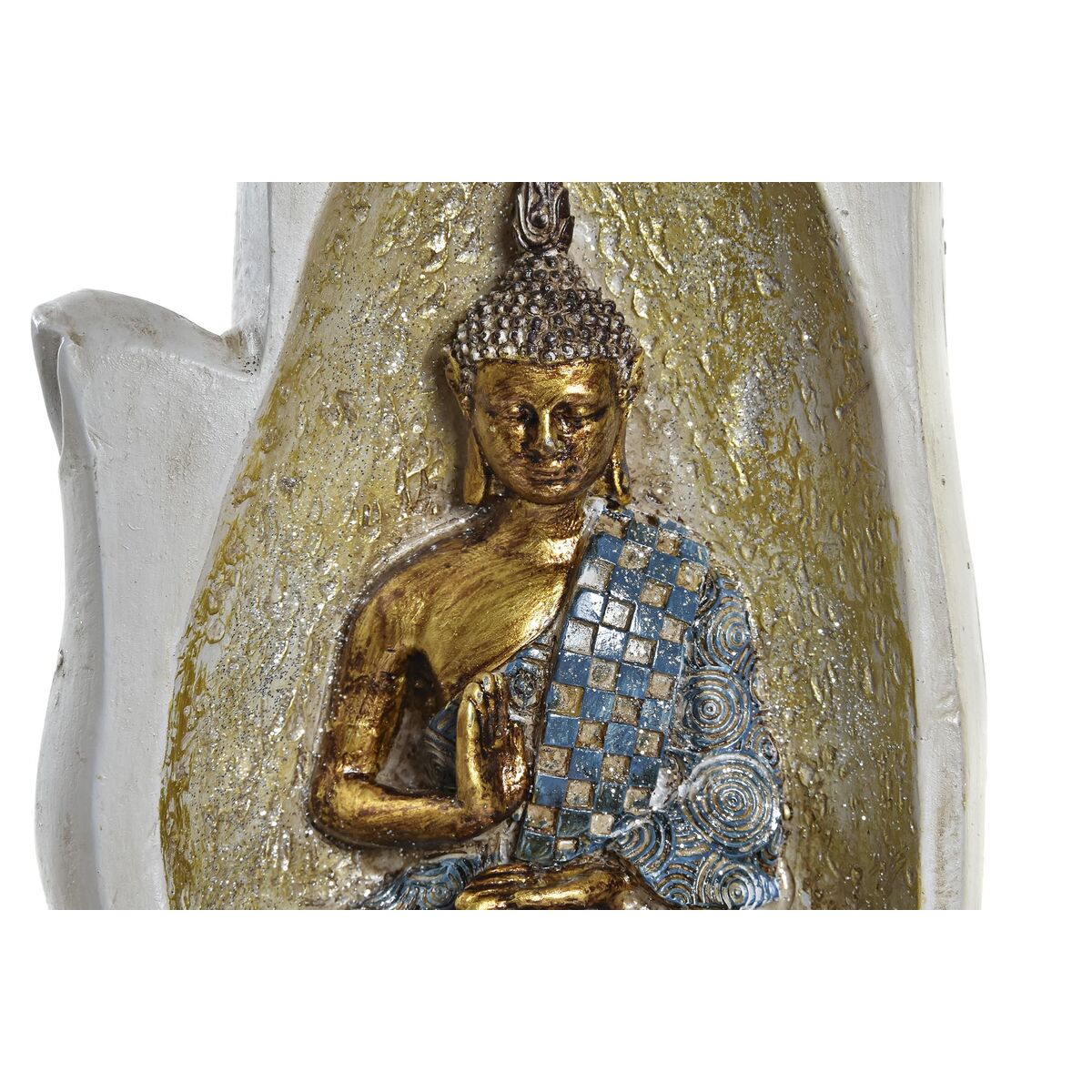Ukrasna figura DKD Home Decor Siva zlatan Buda Smola (10 x 7,2 x 20,9 cm) (2 kom.)