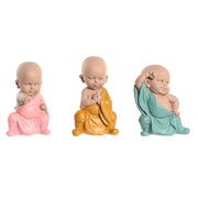 Ukrasna figura DKD Home Decor Plava Roza Rumena Smola Opat (8 x 5,5 x 12,7 cm) (3 kom.)