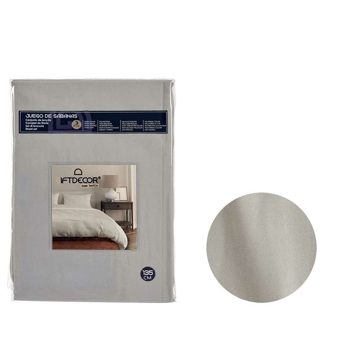 Set posteljine Gift Decor Siva Krevet od 135 3 Dijelovi