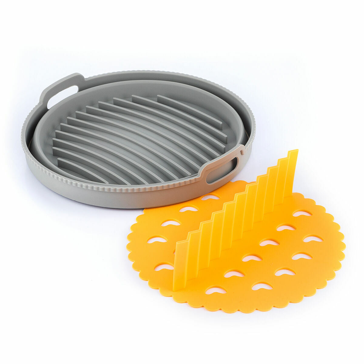 Paket sklopivih silikonskih košara s ručkama i separatorima za zračnu fritezu InnovaGoods (3 komada)
