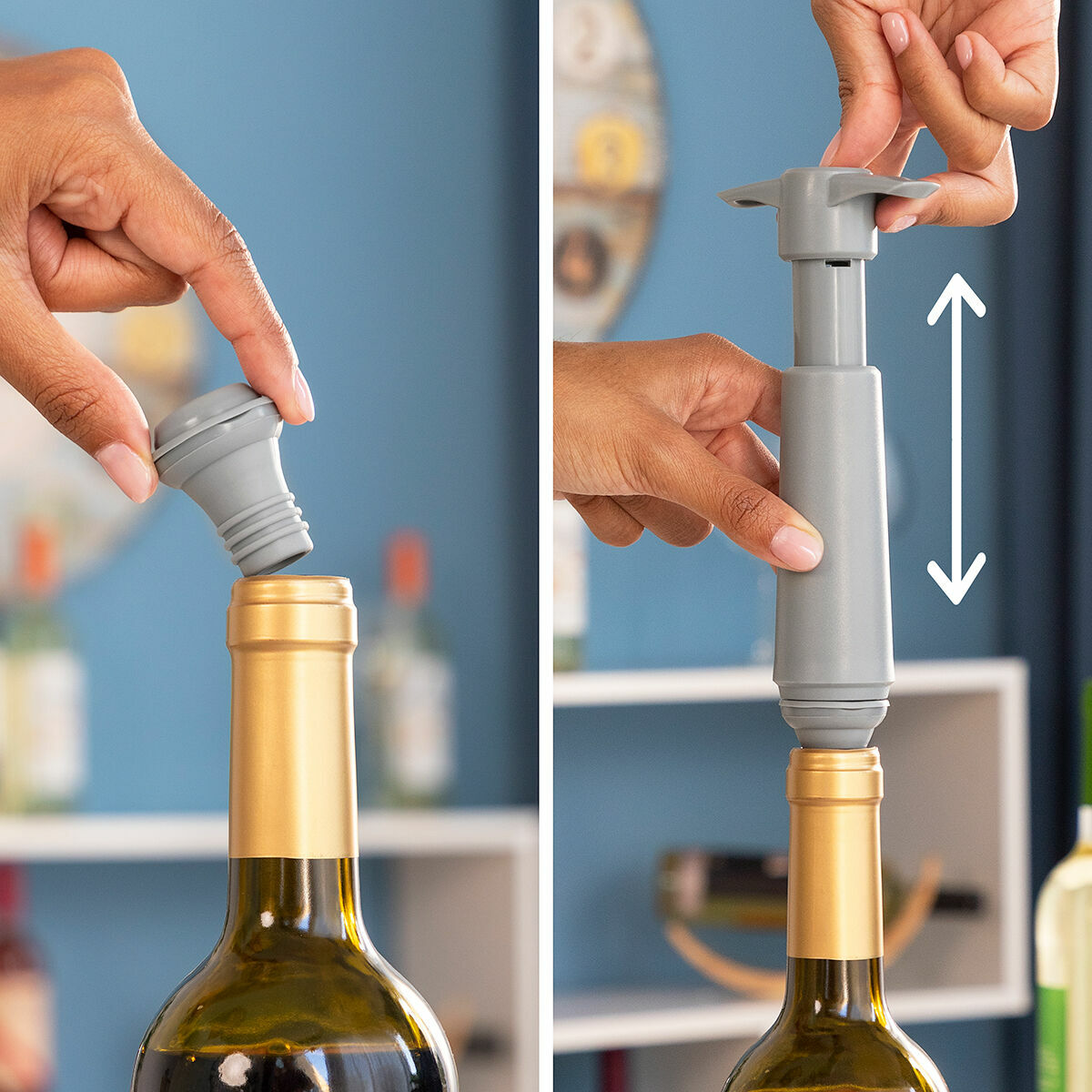 Vakumska Pumpa i Čepovi za Vino Winuum InnovaGoods (4 čepovi)