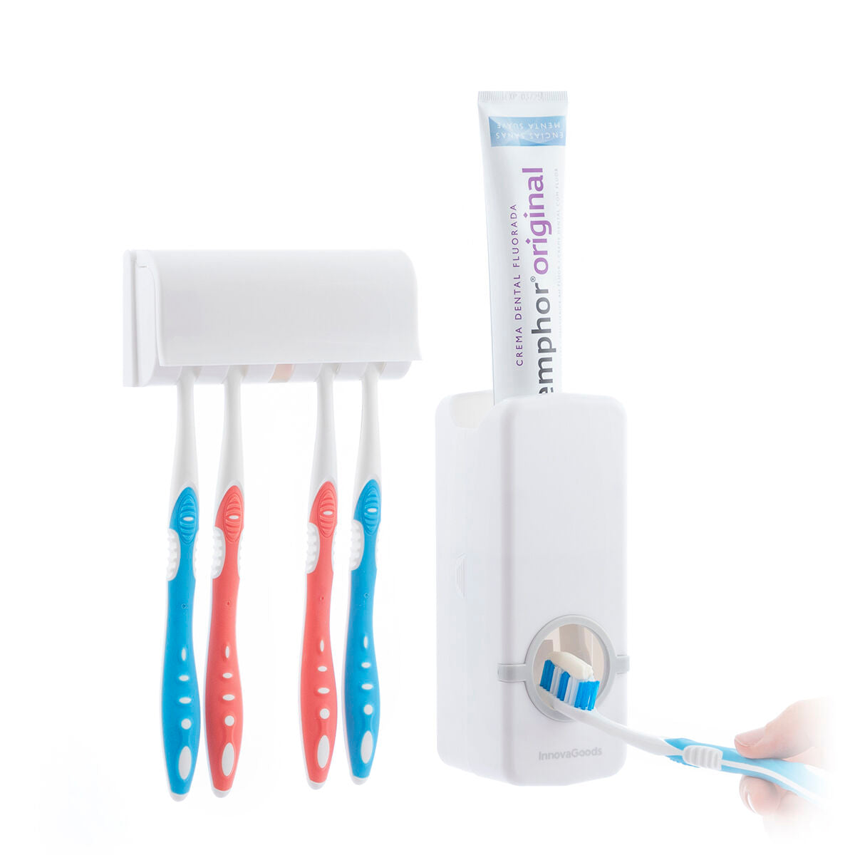 Set Dozator Paste za Zube sa Držačem Četkica i Automatski Dozator Sapuna InnovaGoods