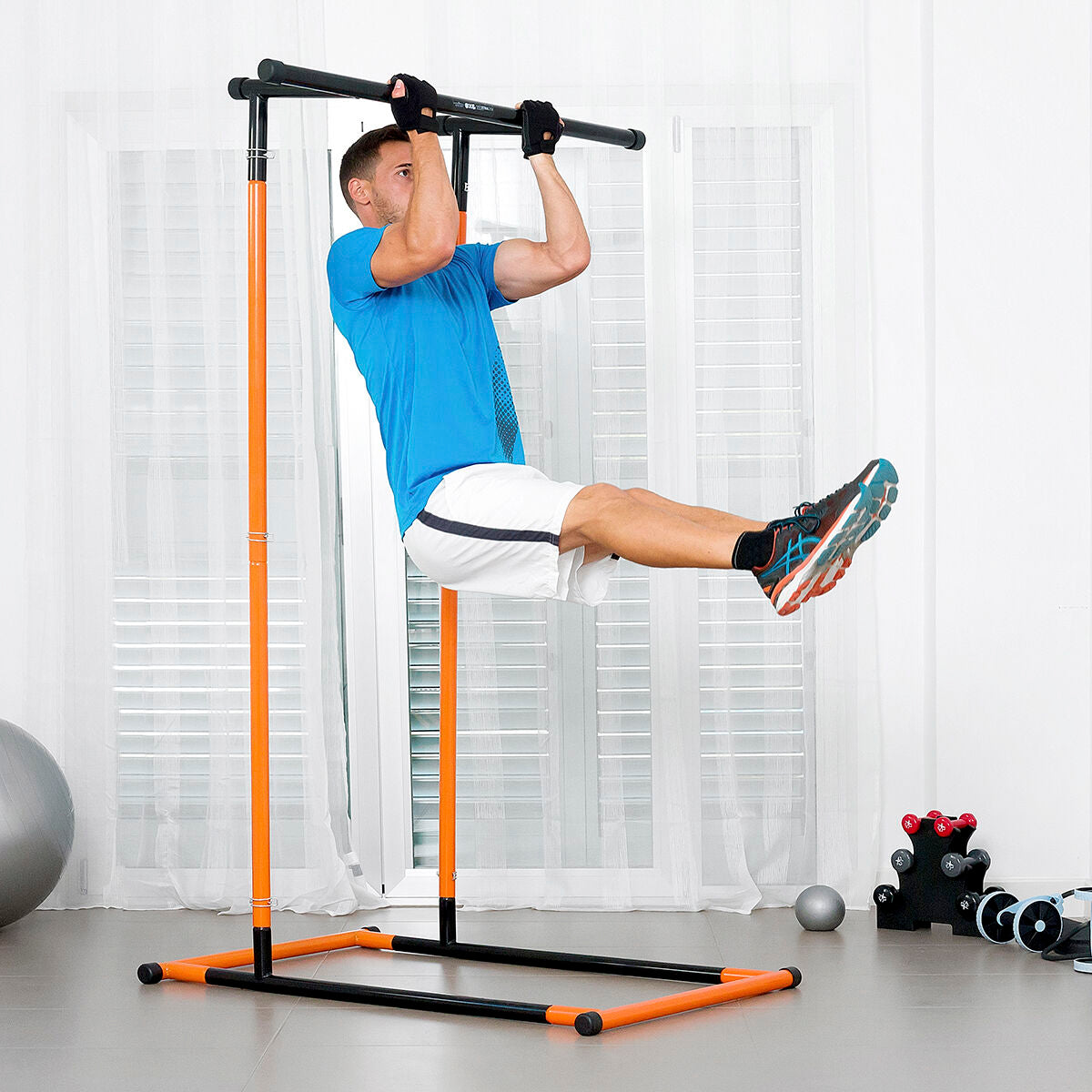Paket stanica za zgibove fitness i set elastičnih traka s dodacima i vodičem InnovaGoods