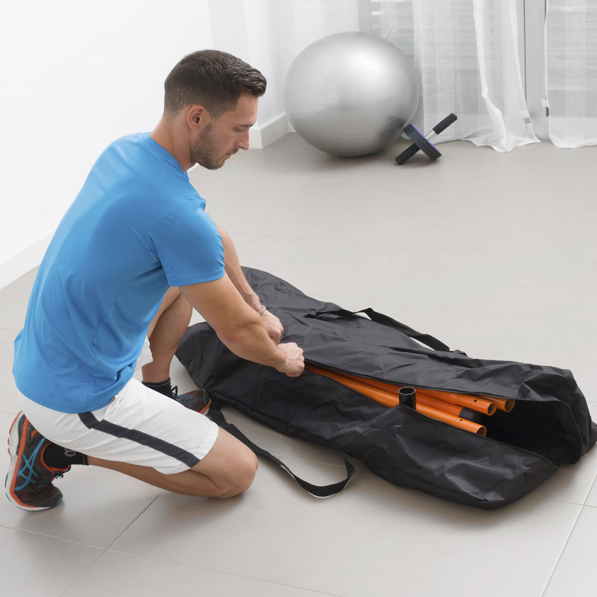 Paket stanica za zgibove fitness i set elastičnih traka s dodacima i vodičem InnovaGoods