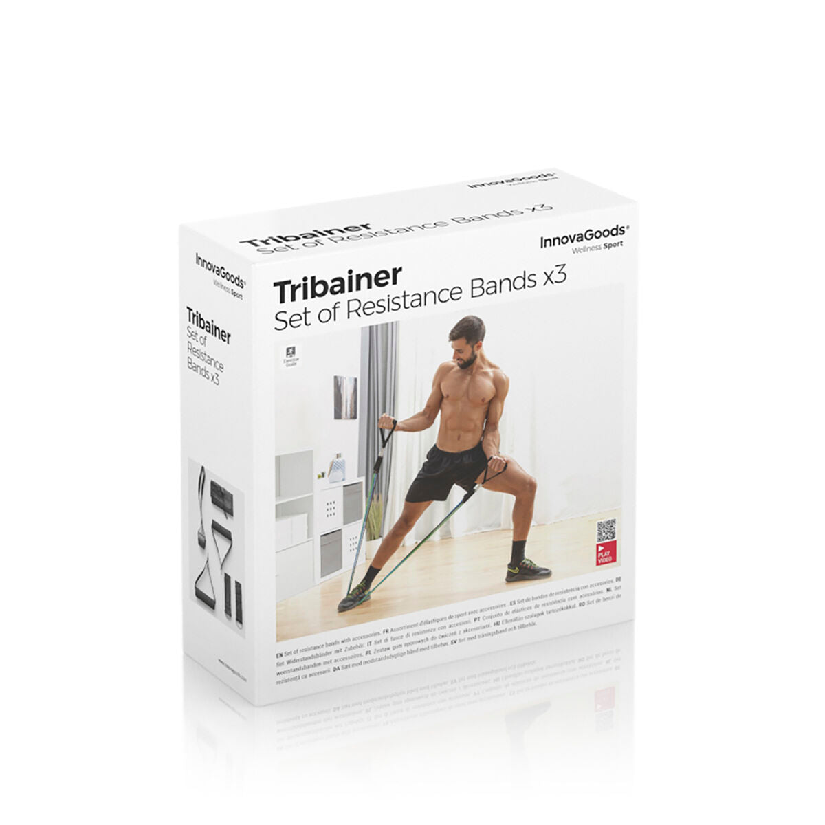 Paket stanica za zgibove fitness i set elastičnih traka s dodacima i vodičem InnovaGoods