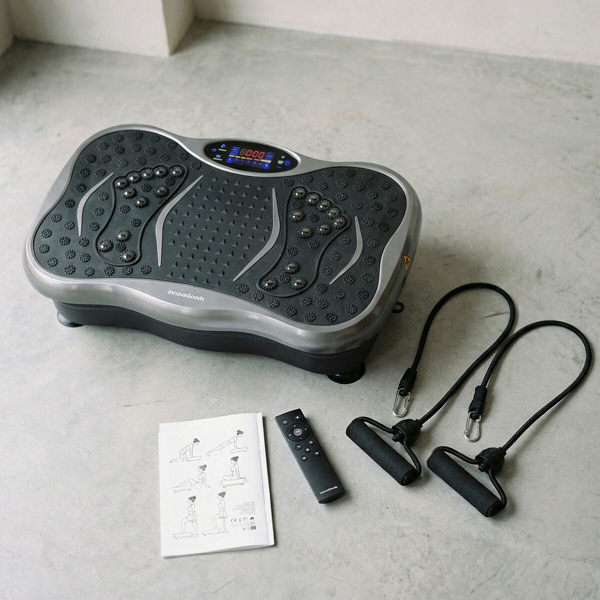 Paket vibracijska platforma s zvučnikom, trakovi otpora, daljinski i sportski pojas Sauna InnovaGoods