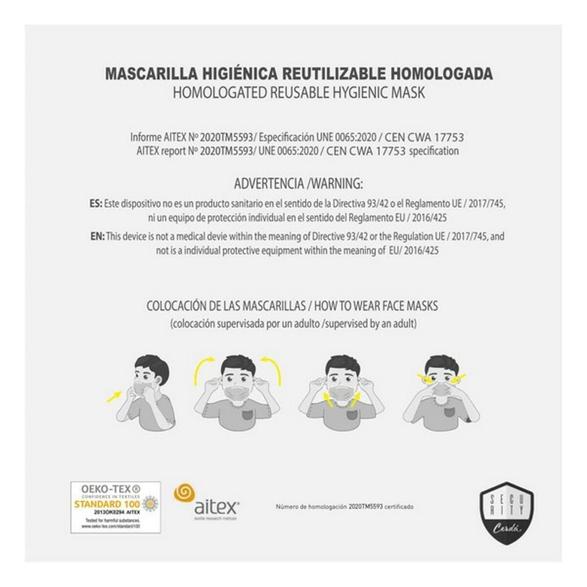 Higijenska maska Marvel Children's Crvena