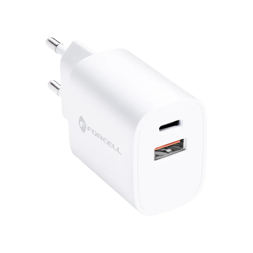 FORCELL F-ENERGY TFK-TC-35WPD stenski polnilec Type C + USB A PD QC4.0 3A 35W bel