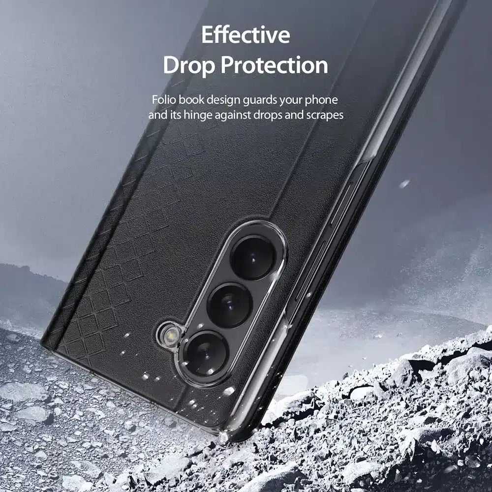 DUX DUCIS Bril - usnjena torbica za Samsung Galaxy Z Fold5 5G črna