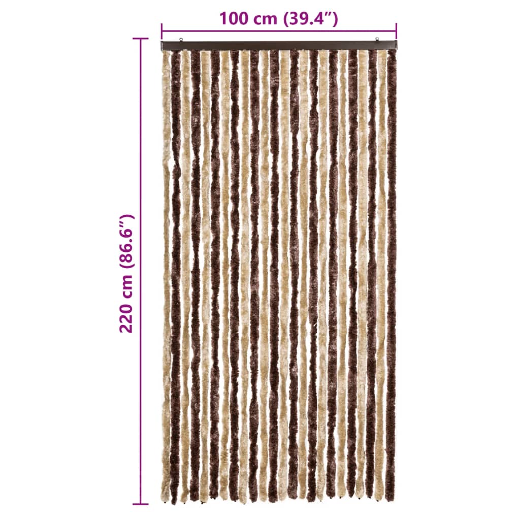 Zastor protiv insekata bež-svjetlosmeđi 100 x 220 cm šenil