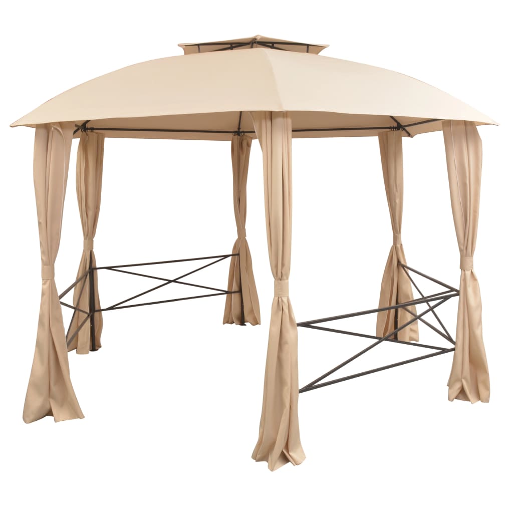 Vrtni šator/paviljon sa zavjesama šesterokutni 360 x 265 cm