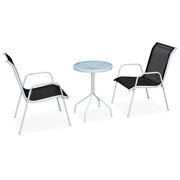 3-dijelni bistro set čelični crni