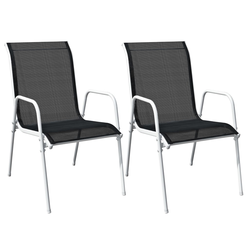 3-dijelni bistro set čelični crni