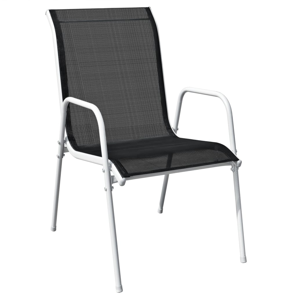 3-dijelni bistro set čelični crni