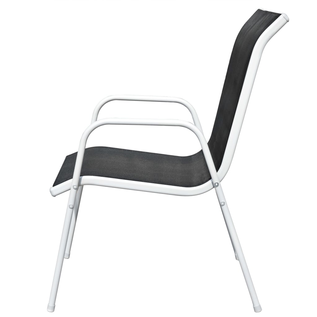 3-dijelni bistro set čelični crni