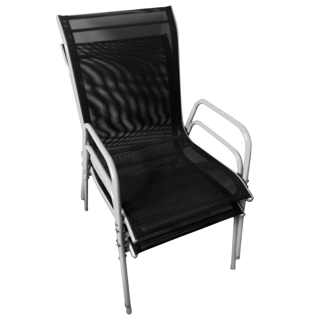3-dijelni bistro set čelični crni