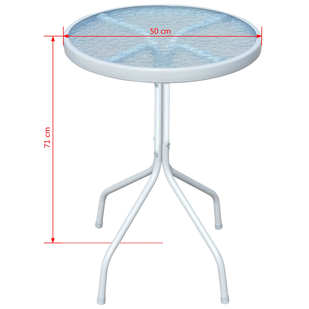 3-dijelni bistro set čelični crni