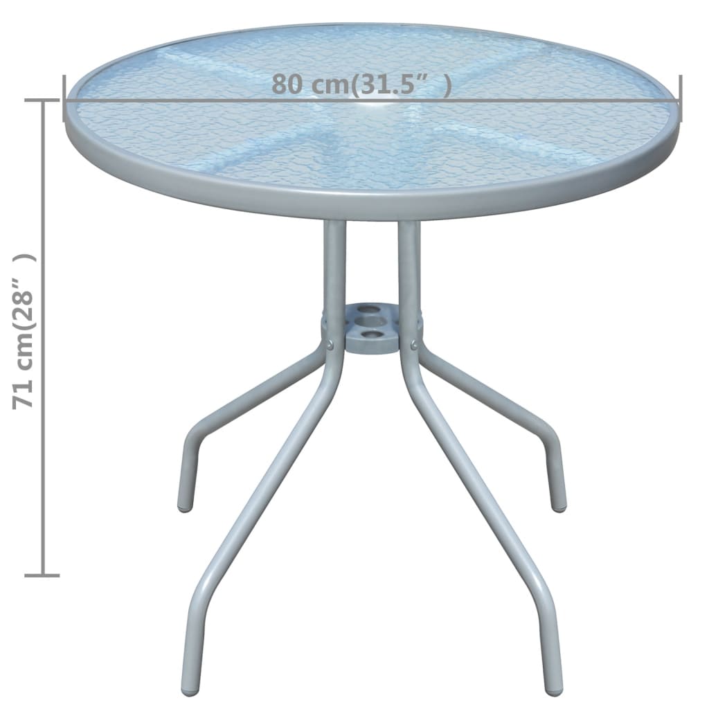 Bistro stol od čelika sivi 80 x 71 cm