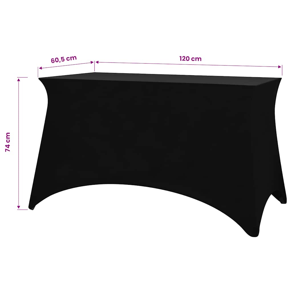 Rastezljiva Navlaka za Stol 2 kom 120x60,5x74 cm Crna