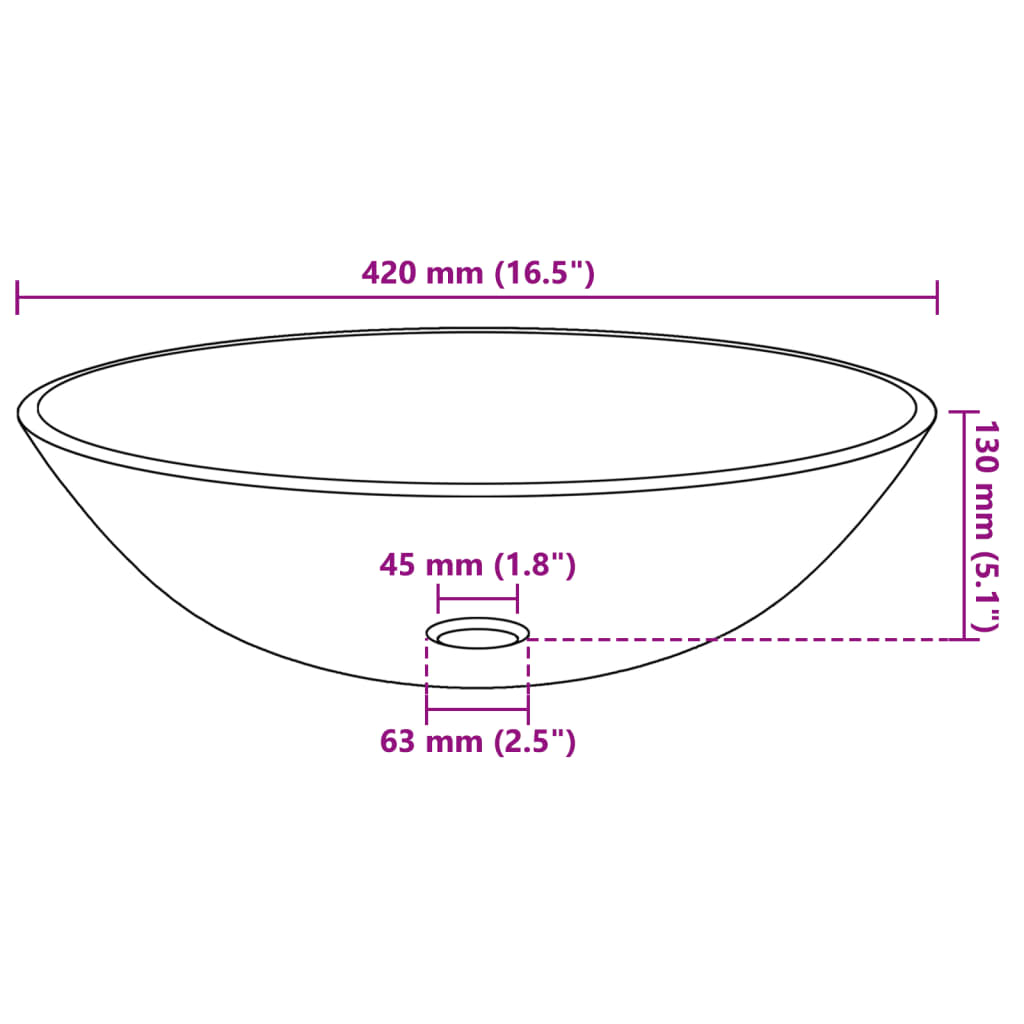 Umivaonik Kaljeno Staklo 42 cm Prozirni