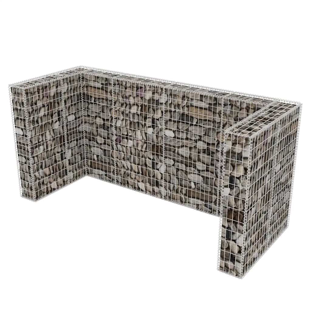 Gabionska ograda za tri kante za otpad od čelika 250x100x120 cm