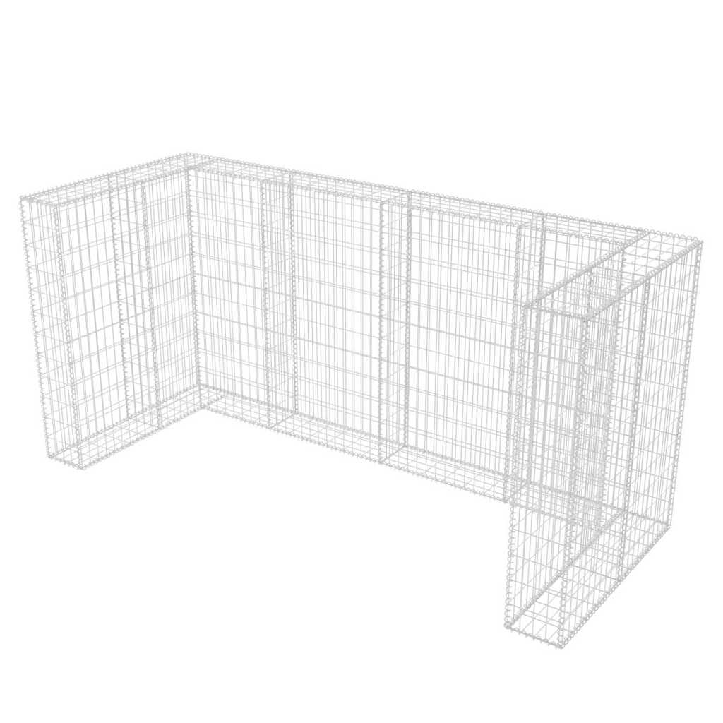Gabionska ograda za tri kante za otpad od čelika 250x100x120 cm