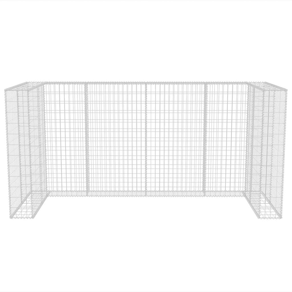 Gabionska ograda za tri kante za otpad od čelika 250x100x120 cm