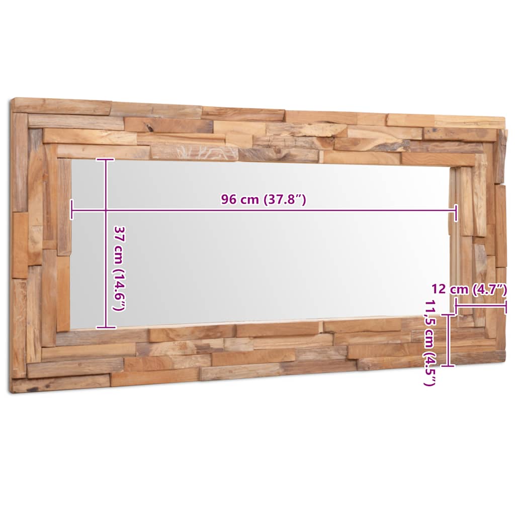 Ukrasno Ogledalo od Tikovine 120x60 cm Pravokutno