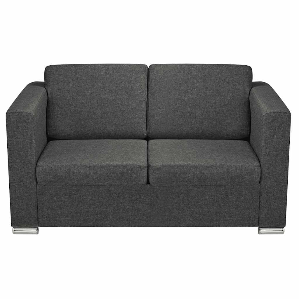 Dvodijelni set sofa od tkanina tamnosivi
