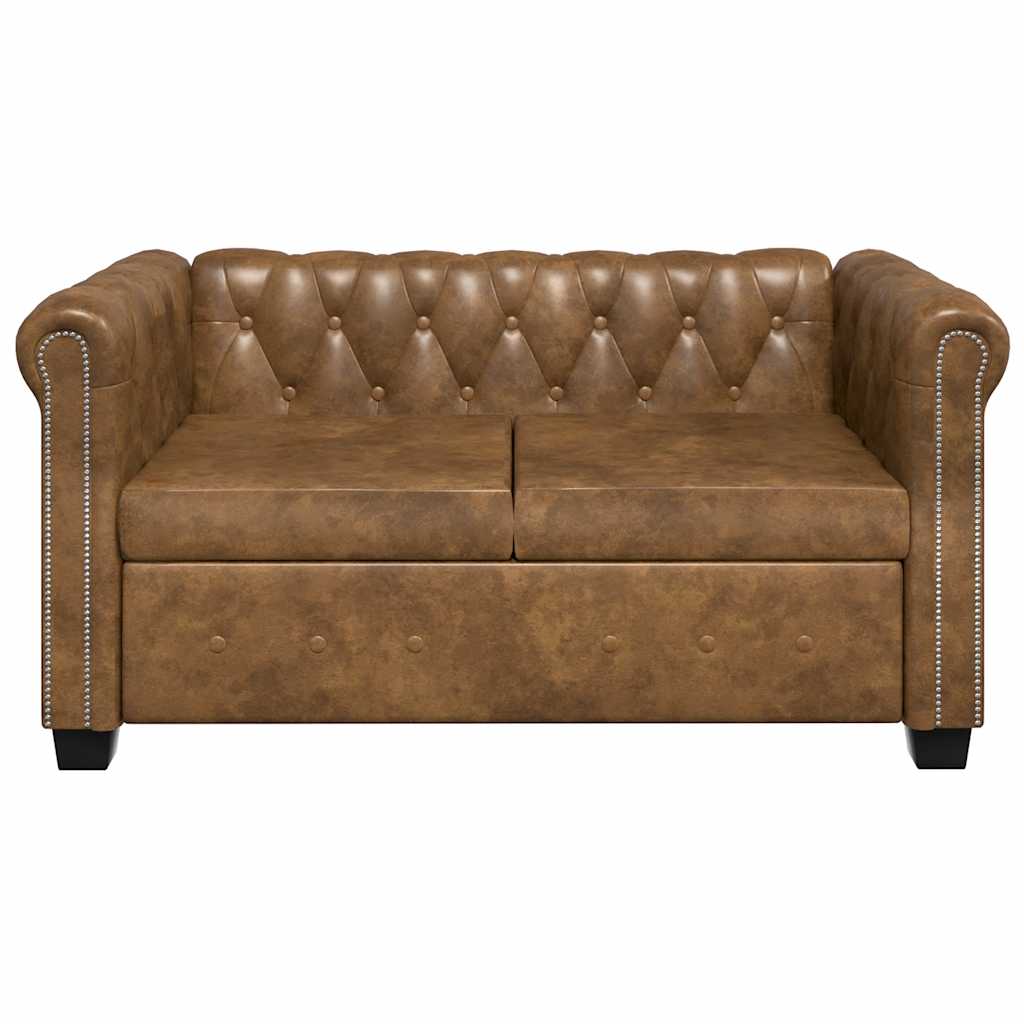 Set dvosjeda i trosjeda Chesterfield smeđi