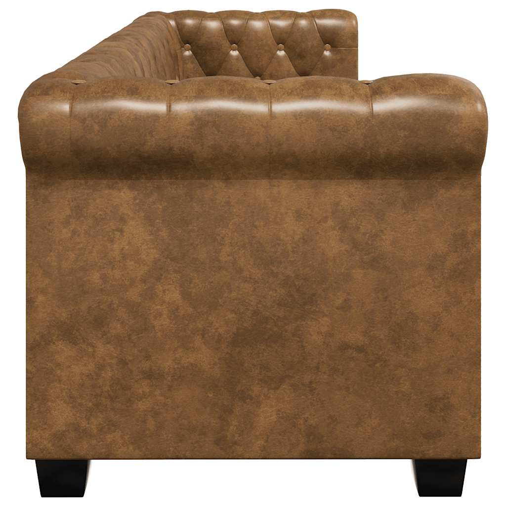 Set dvosjeda i trosjeda Chesterfield smeđi