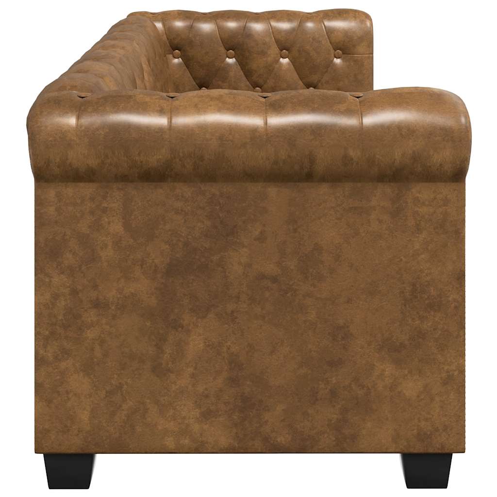 Set dvosjeda i trosjeda Chesterfield smeđi