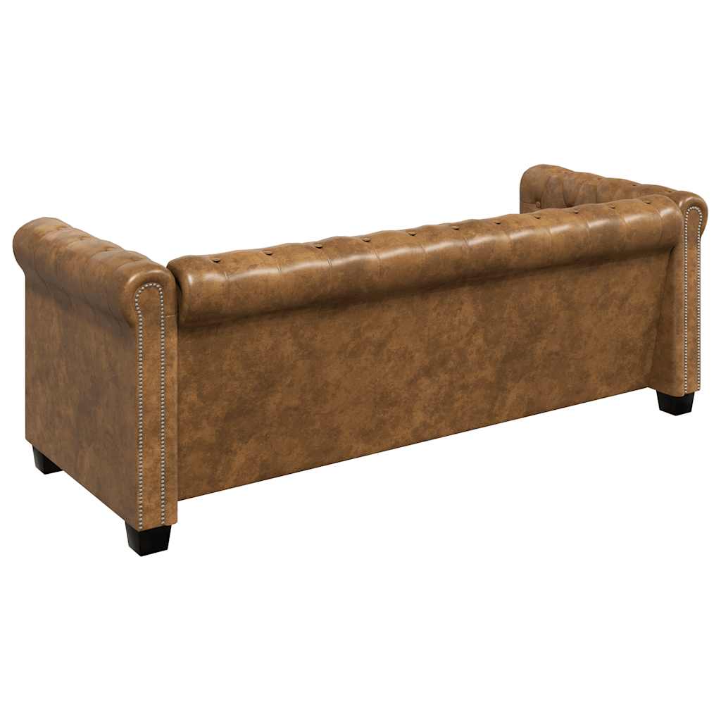 Set dvosjeda i trosjeda Chesterfield smeđi