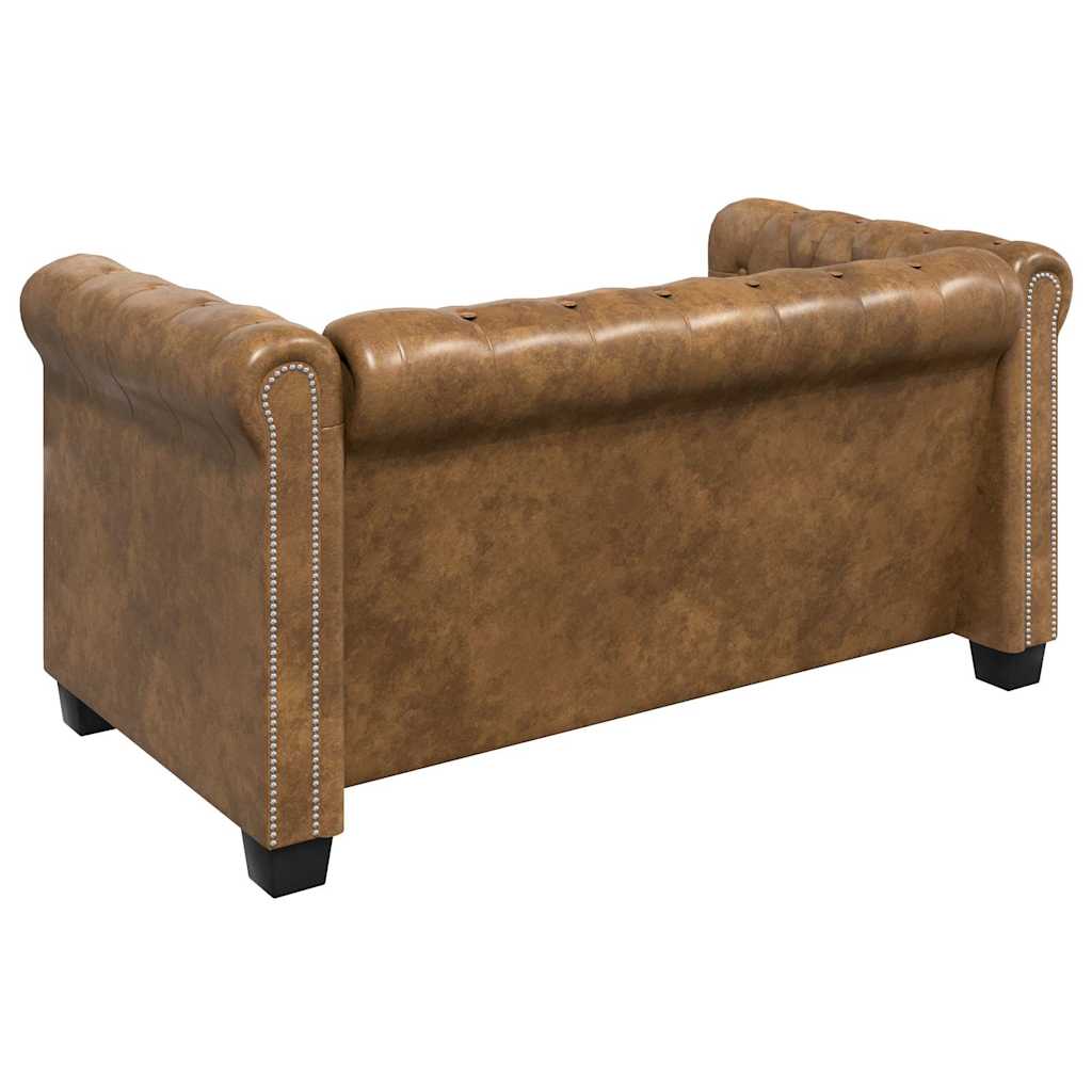 Set dvosjeda i trosjeda Chesterfield smeđi