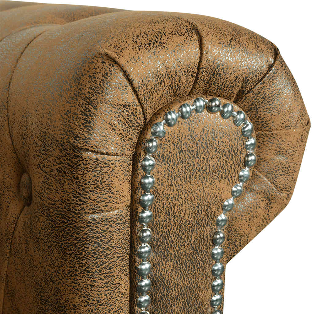 Set dvosjeda i trosjeda Chesterfield smeđi