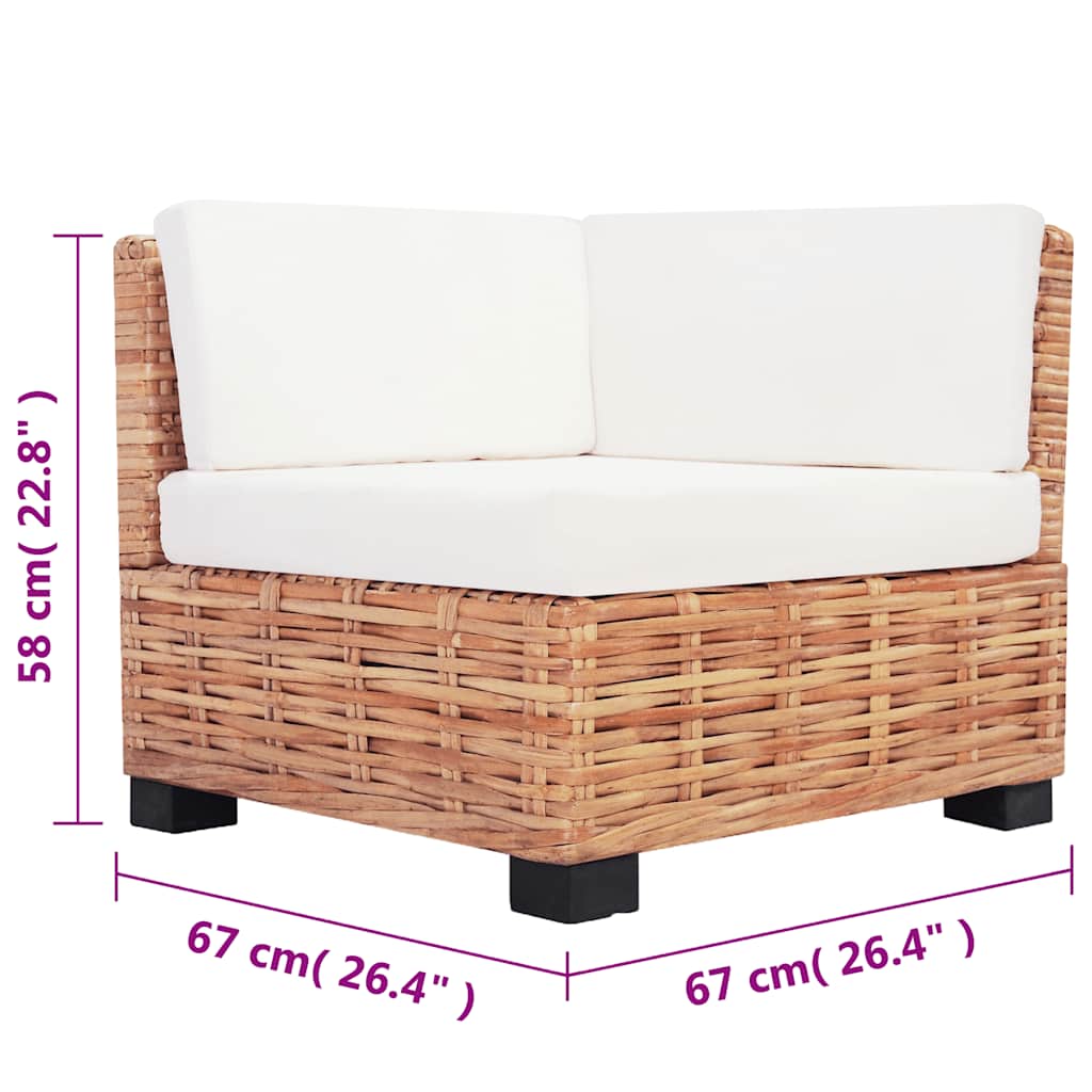 Sofa Set 16 kom Prirodni Ratan