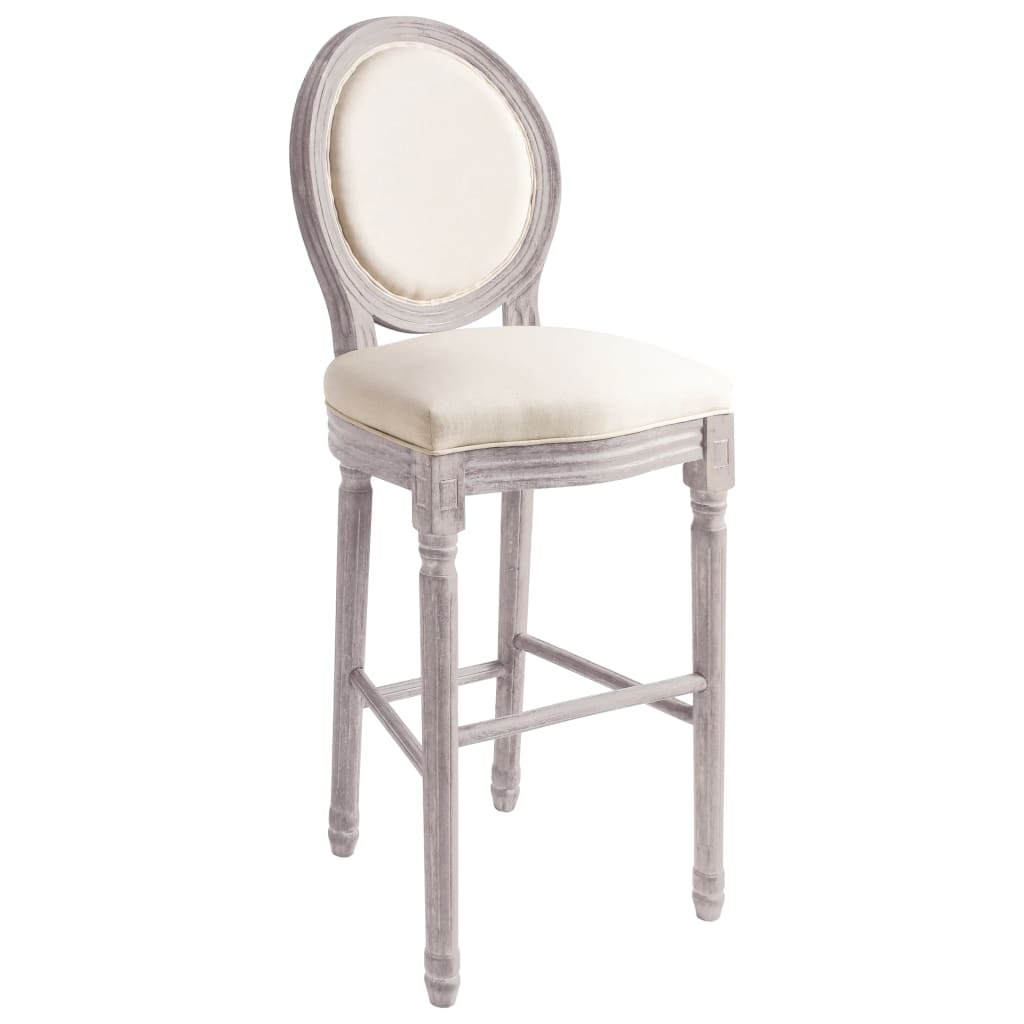 Barske stolice od bijele tkanine 2 kom