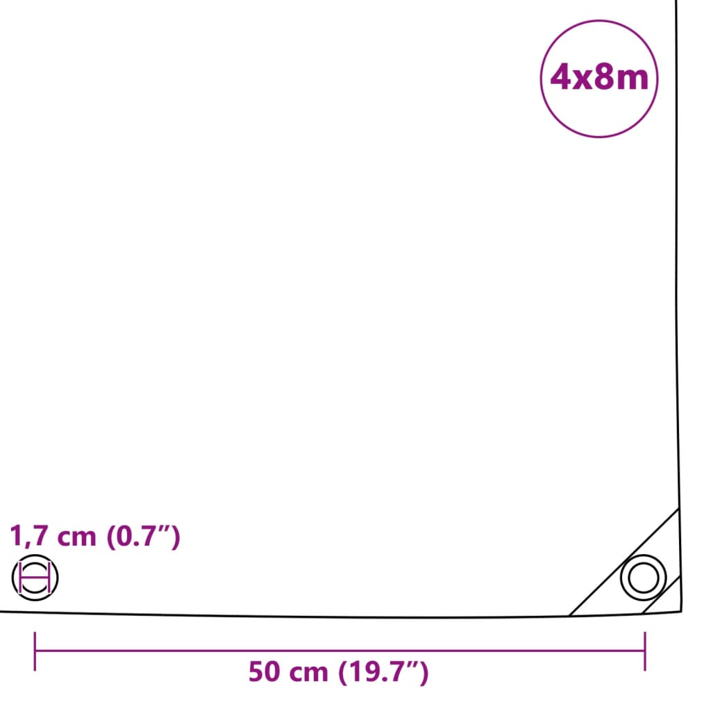 Cerada 650 g/m² 4x8 m zelena