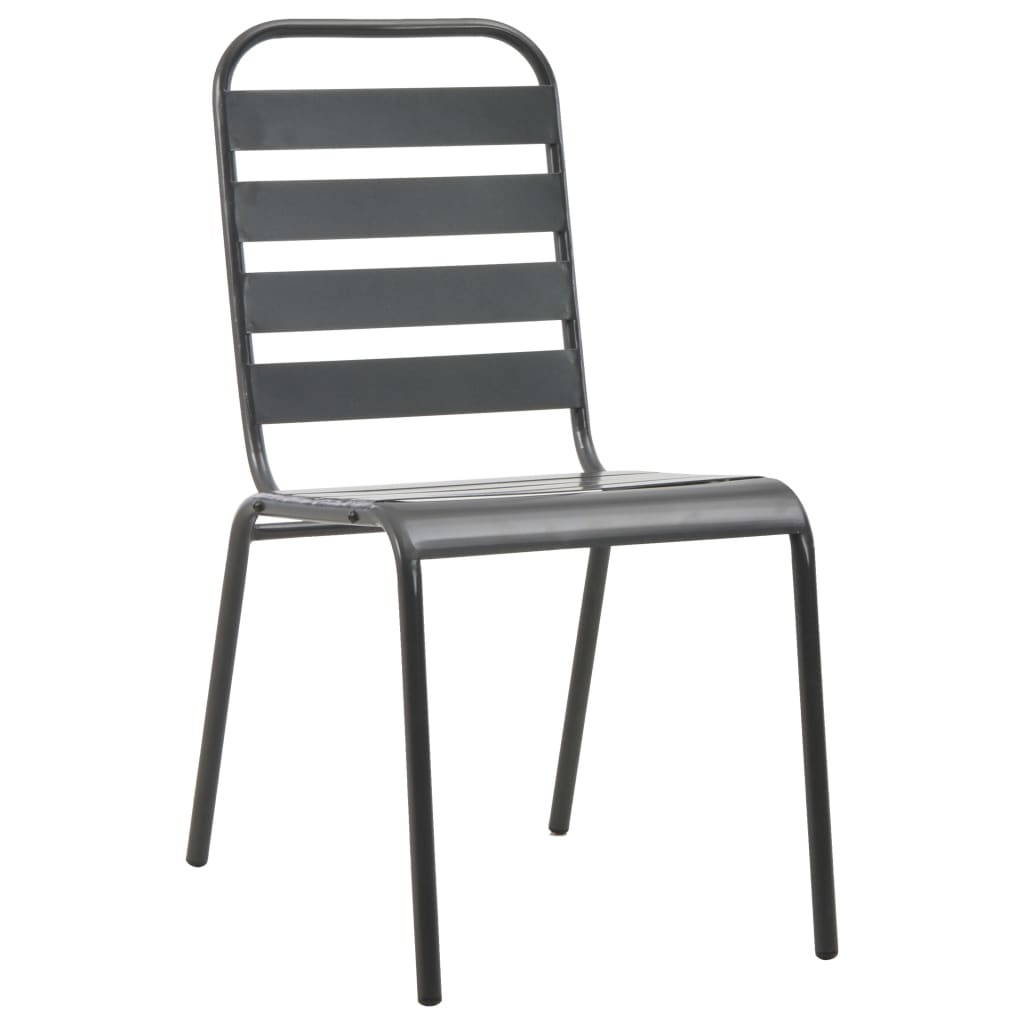 3-dijelni bistro set čelični tamno sivi