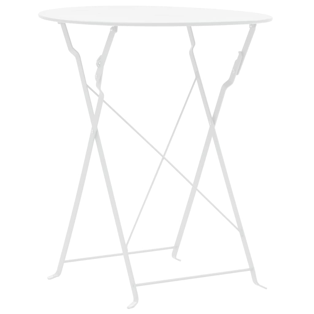 3-dijelni bistro set čelični bijeli